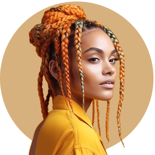 Orange braiding hair