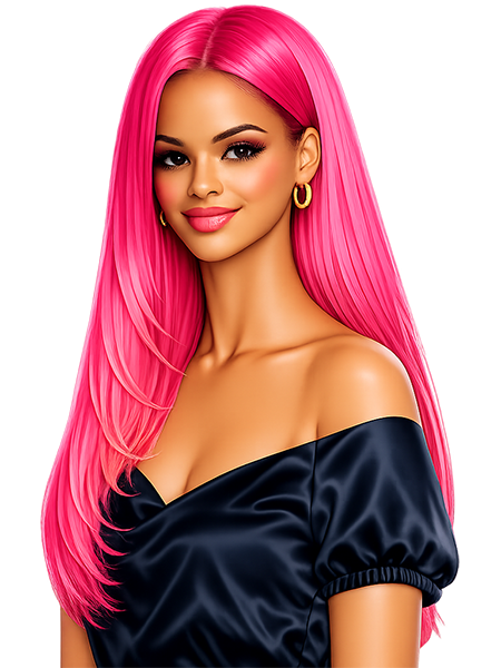 Hot pink hair