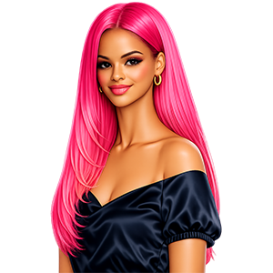 Hot pink hair